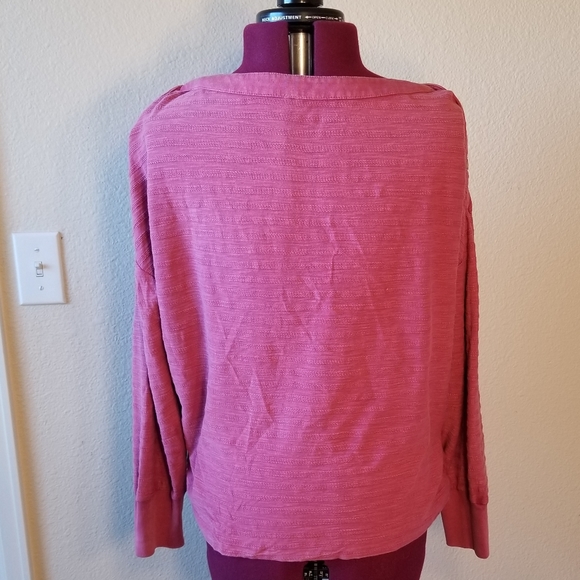 Anthropologie Pink Long Sleeve Button Shoulder Top - Picture 2 of 7